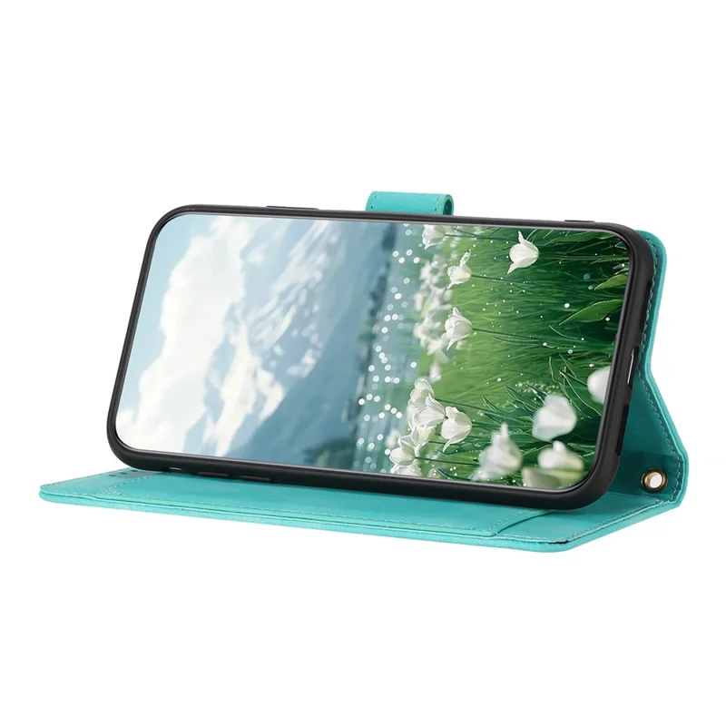 Für iPhone 17 Pro Hülle Tulpe Leder Handyhülle mit 5 Kartenfächern Brieftasche - Grün
