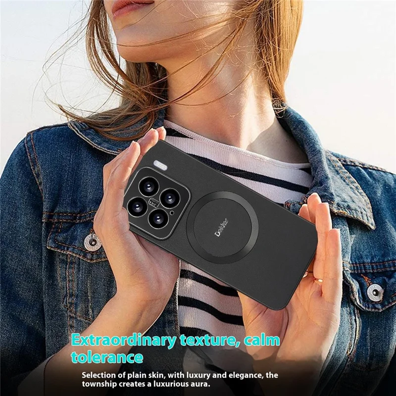 DEKKER For Xiaomi 15 Case Compatible with MagSafe PU + TPU Phone Back Cover - Black