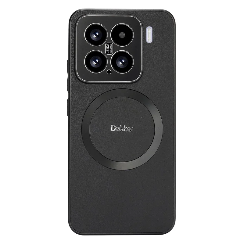 DEKKER For Xiaomi 15 Case Compatible with MagSafe PU + TPU Phone Back Cover - Black