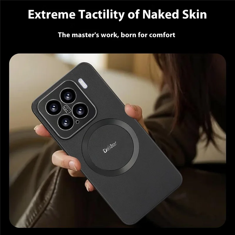 DEKKER For Xiaomi 15 Case Compatible with MagSafe PU + TPU Phone Back Cover - Black