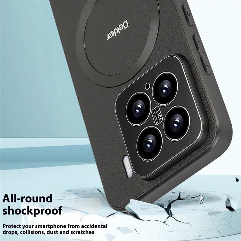 DEKKER For Xiaomi 15 Case Compatible with MagSafe PU + TPU Phone Back Cover - Black
