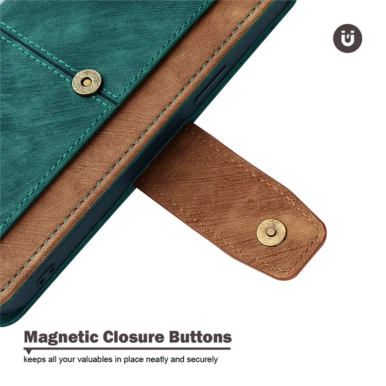 For Samsung Galaxy S25 Ultra Case RFID Blocking Color Splicing PU Leather Wallet Phone Cover - Green