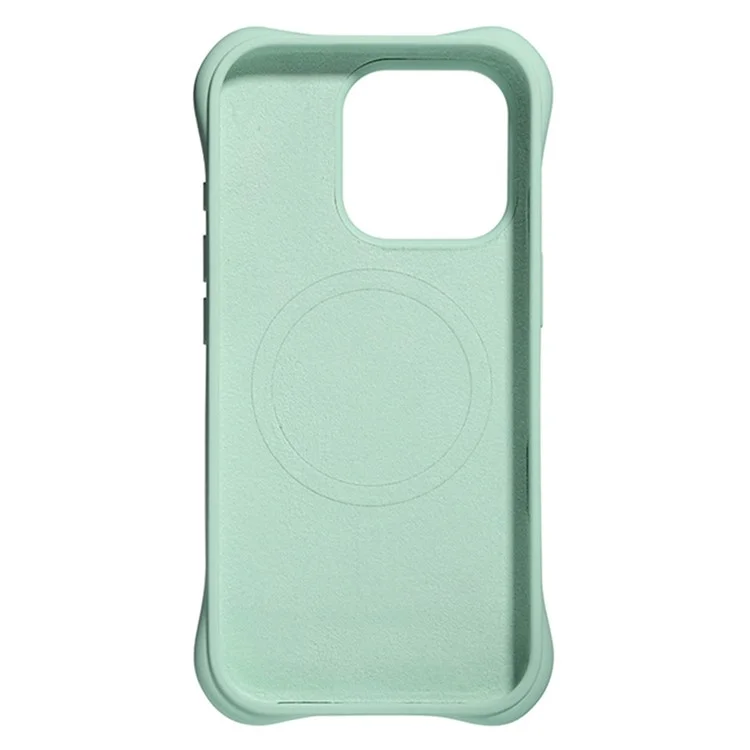 For iPhone 16 Pro Max Magnetic Case with Ai Photo Botton Ripple Texture Liquid Silicone Phone Cover - Green