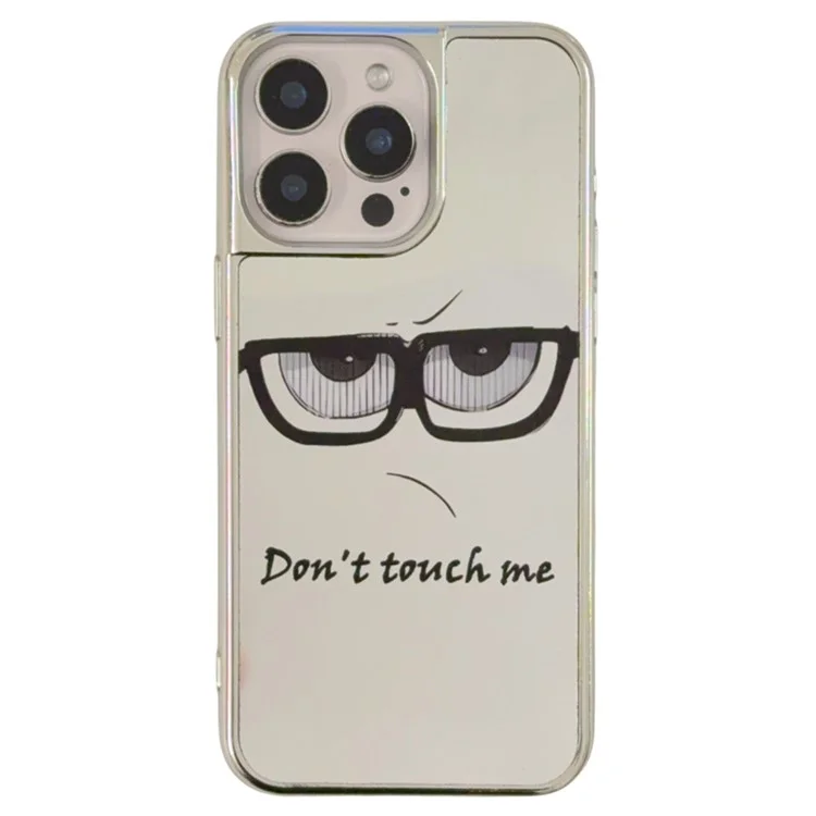 For iPhone 16 Pro Case Eyes Glass Pattern Electroplating TPU Acrylic Phone Back Cover