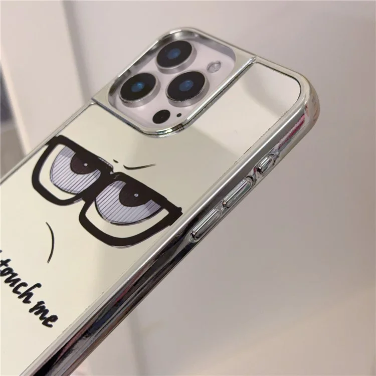 For iPhone 16 Pro Case Eyes Glass Pattern Electroplating TPU Acrylic Phone Back Cover
