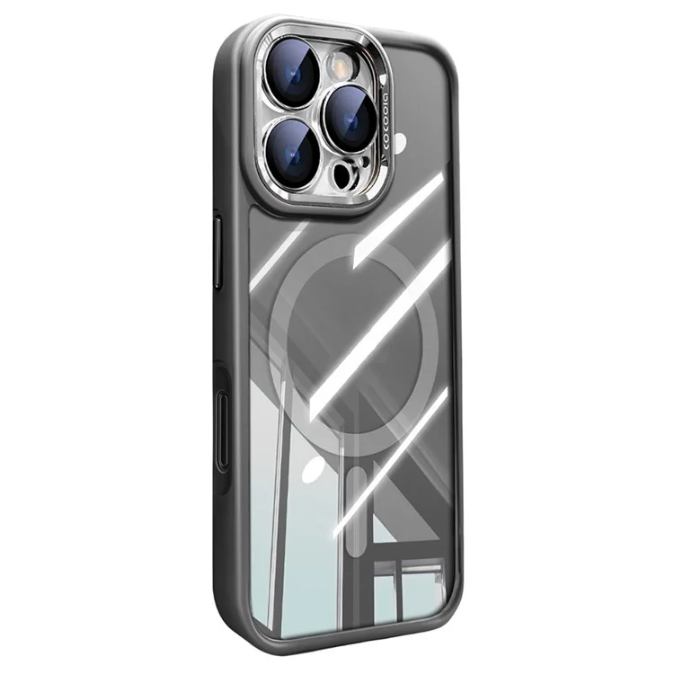 For iPhone 16 Pro Case Compatible with MagSafe PC + TPU Phone Cover with Detachable Camera Lens Film - Grey