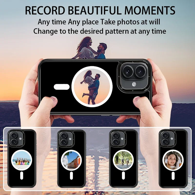 For iPhone 16 E-Ink Phone Case Compatible with MagSafe NFC 6-Color TPU + PC Back Cover