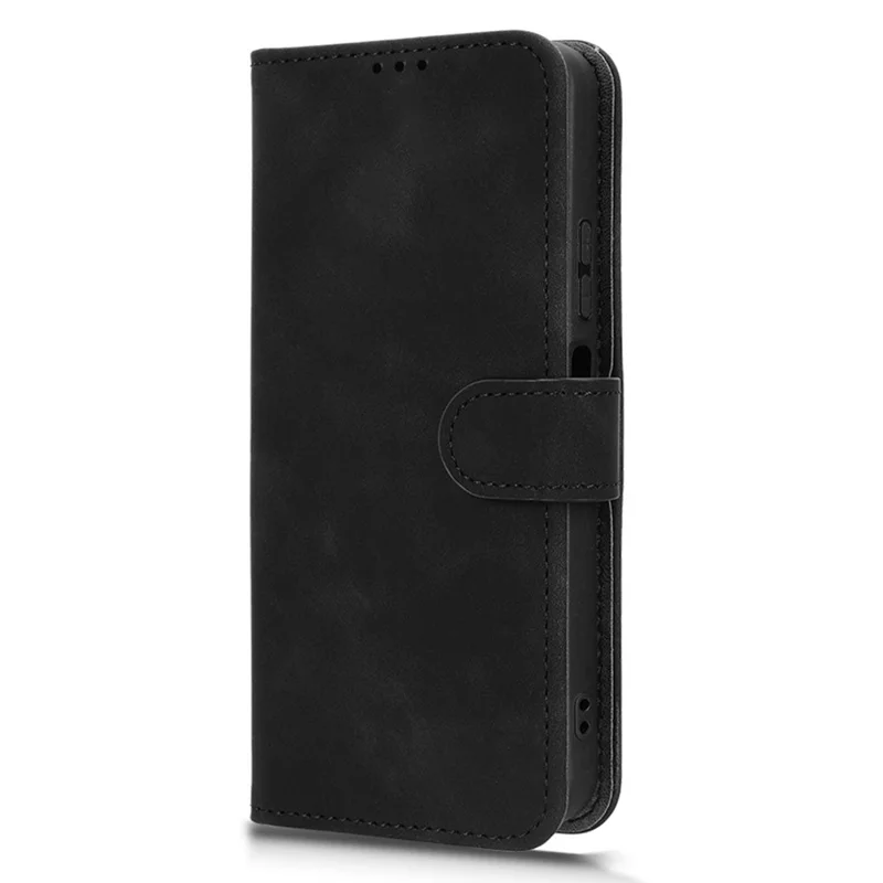 Étui en cuir pour itel Zeno 10 4G avec sensation de peau, antichute, portefeuille à rabat - Noir