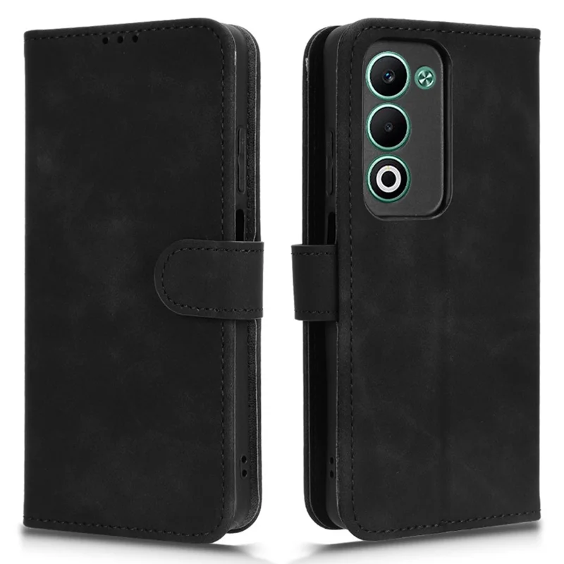 Pour Oppo A5 5G Étui en Cuir Effet Peau Antichoc Portefeuille Housse de Téléphone Rabattable - Noir