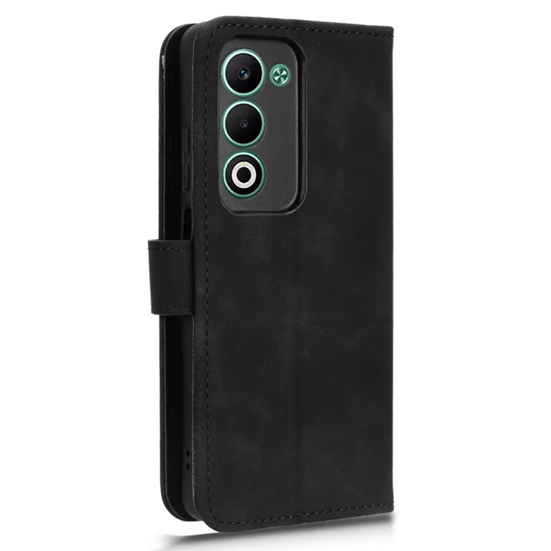 Pour Oppo A5 5G Étui en Cuir Effet Peau Antichoc Portefeuille Housse de Téléphone Rabattable - Noir