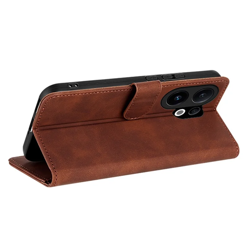 Étui portefeuille en cuir PU pour vivo S30 5G - Marron