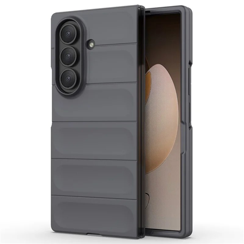 For Samsung Galaxy Z Fold7 5G Case Anti-Drop Soft TPU Rugged Phone Back Cover - Dark Grey