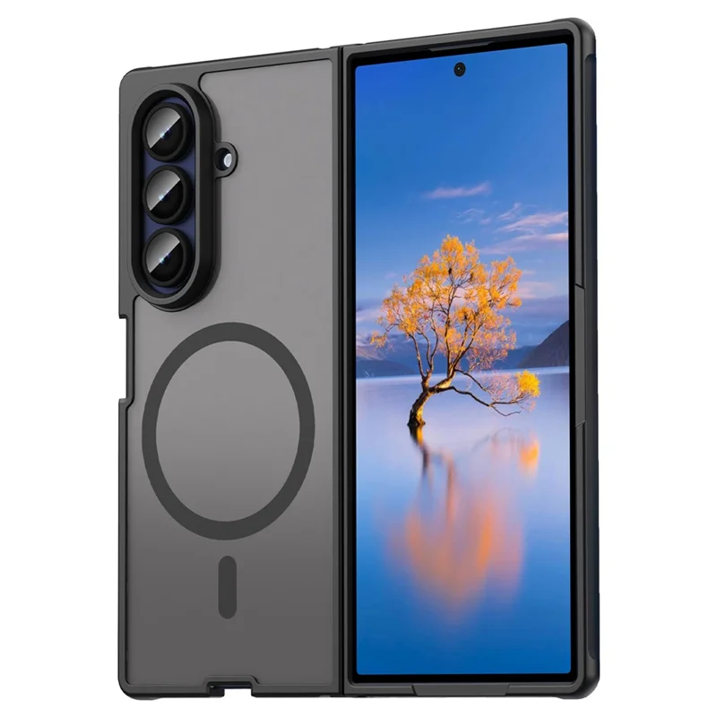 For Samsung Galaxy Z Fold7 5G Case Compatible with MagSafe Anti Drop PC + TPU Phone Cover - Black