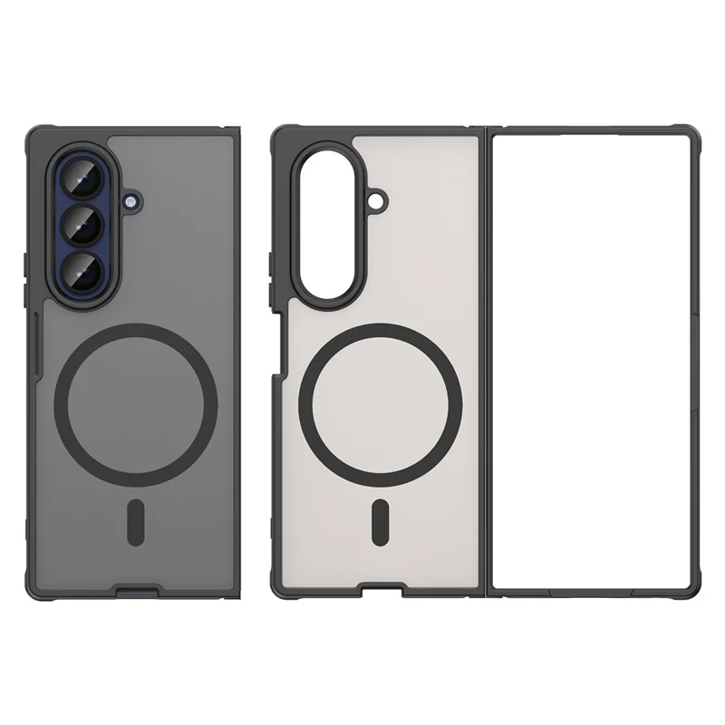 For Samsung Galaxy Z Fold7 5G Case Compatible with MagSafe Anti Drop PC + TPU Phone Cover - Black