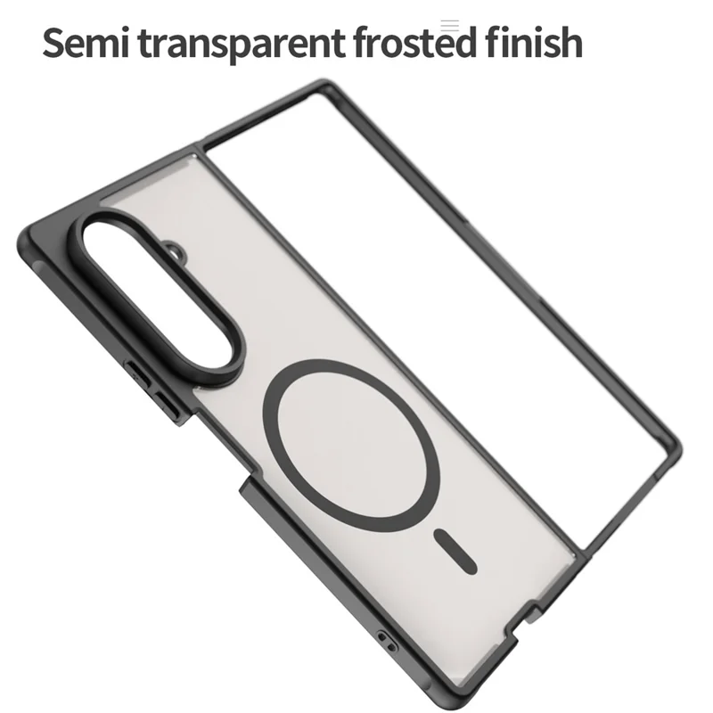 For Samsung Galaxy Z Fold7 5G Case Compatible with MagSafe Anti Drop PC + TPU Phone Cover - Black