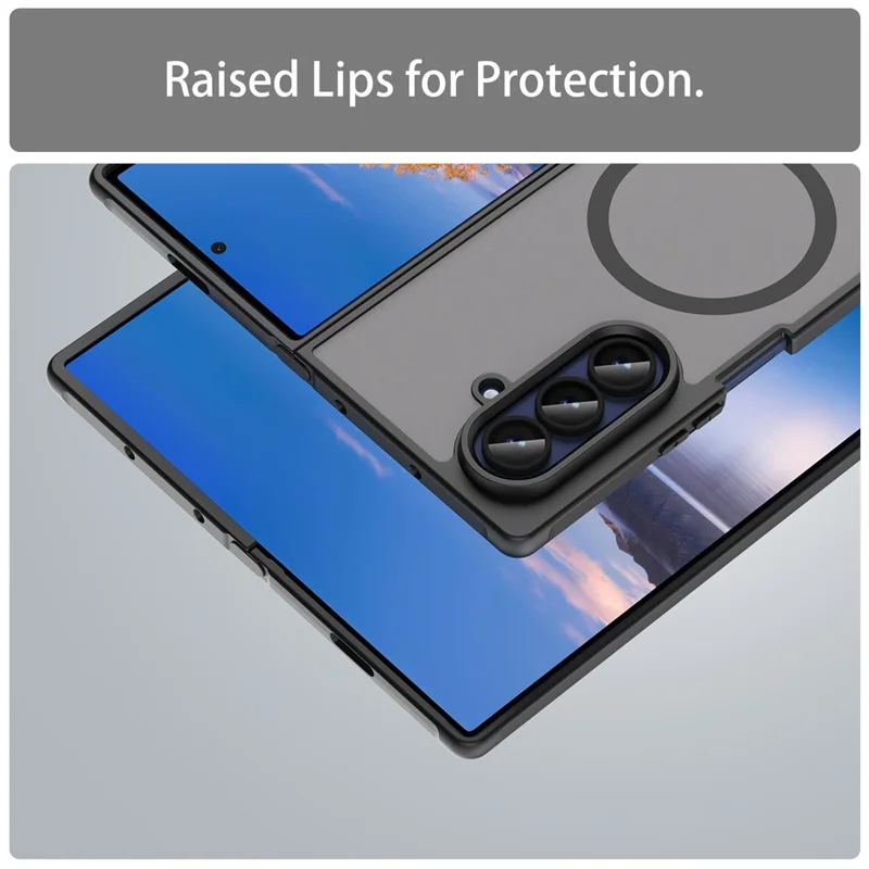 For Samsung Galaxy Z Fold7 5G Case Compatible with MagSafe Anti Drop PC + TPU Phone Cover - Black