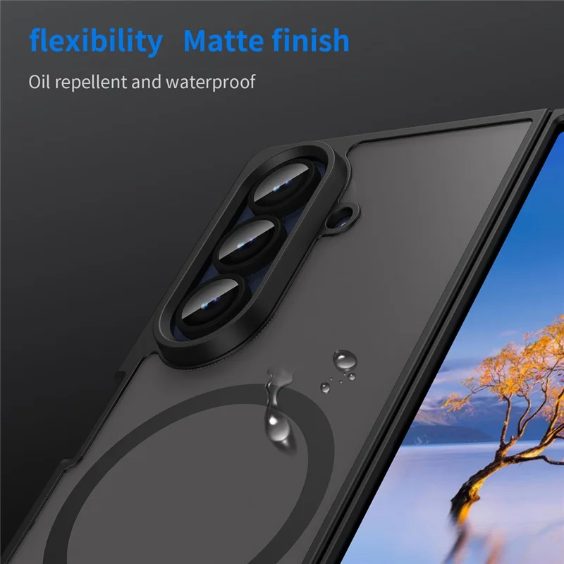 For Samsung Galaxy Z Fold7 5G Case Compatible with MagSafe Anti Drop PC + TPU Phone Cover - Black