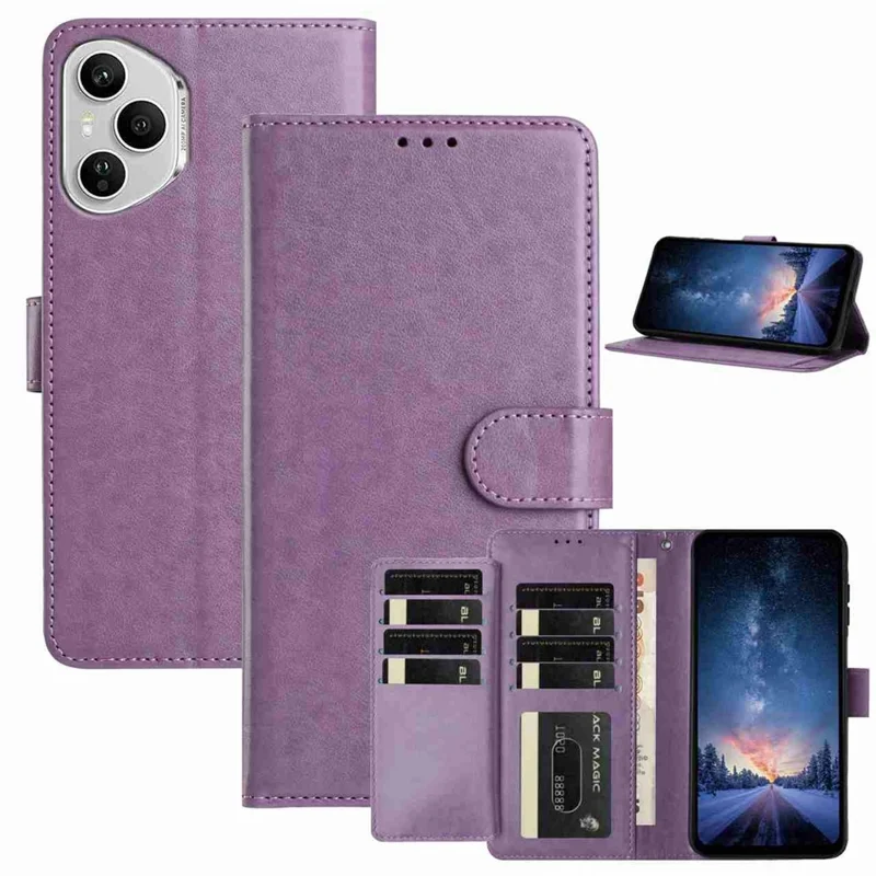 For Honor 400 Pro 5G (Global) Cover a Portafoglio per Telefono con Supporto, in Pelle PU, Flip Cover con 8 Slot per Carte - Viola