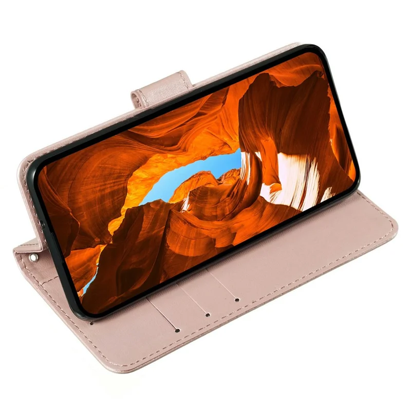 Handyhülle für Samsung Galaxy A07 aus PU-Leder, Klapp-Design mit Kartenfach - Roségold