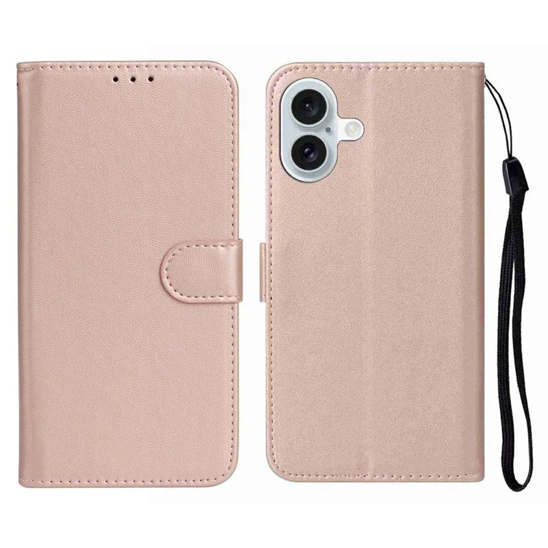 For iPhone 17 Case PU Leather Flip Phone Cover Wallet Card Slot Holder - Rose Gold