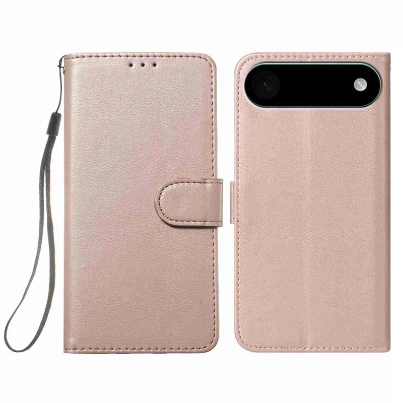 For iPhone 17 Air Case PU Leather Flip Phone Cover Wallet Card Slot Holder - Rose Gold