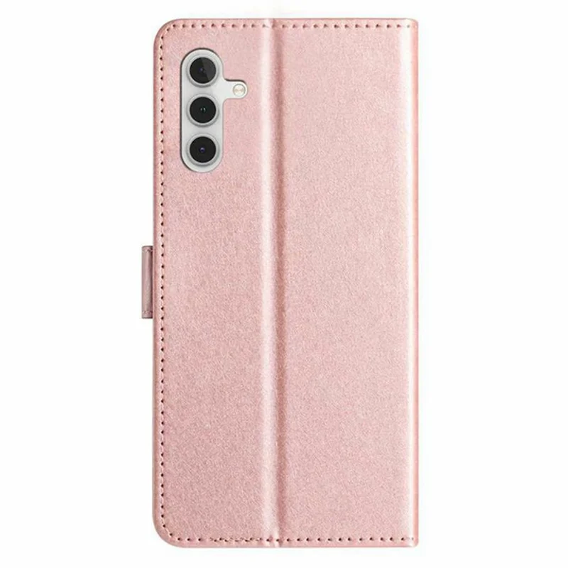 For Samsung Galaxy S25 FE Wallet Case Leather Folio Phone Cover Magnetic Clasp - Rose Gold