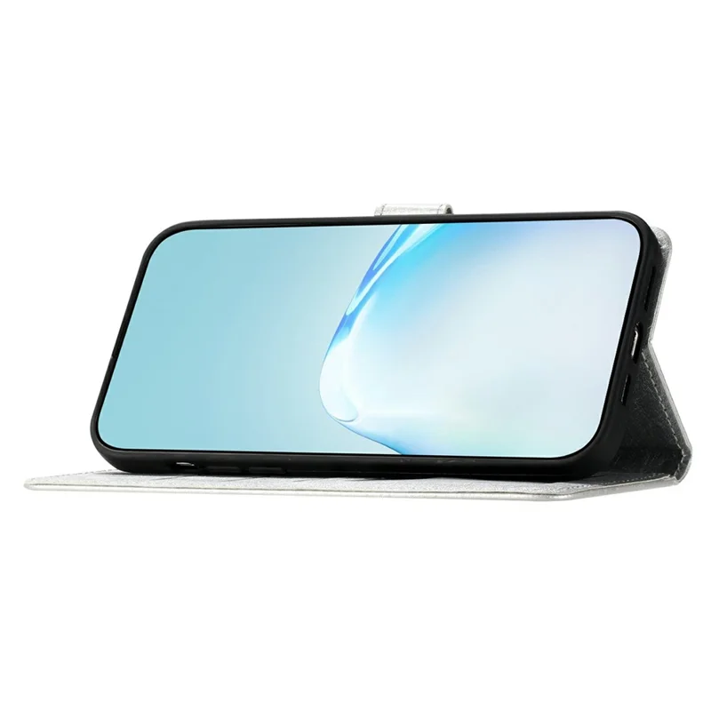 For Samsung Galaxy A17 5G / A17 4G / A26 5G Wallet Case Leather Folio Phone Cover Magnetic Clasp - Silver