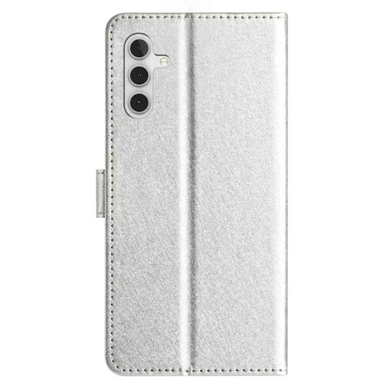 For Samsung Galaxy A17 5G / A17 4G / A26 5G Wallet Case Leather Folio Phone Cover Magnetic Clasp - Silver