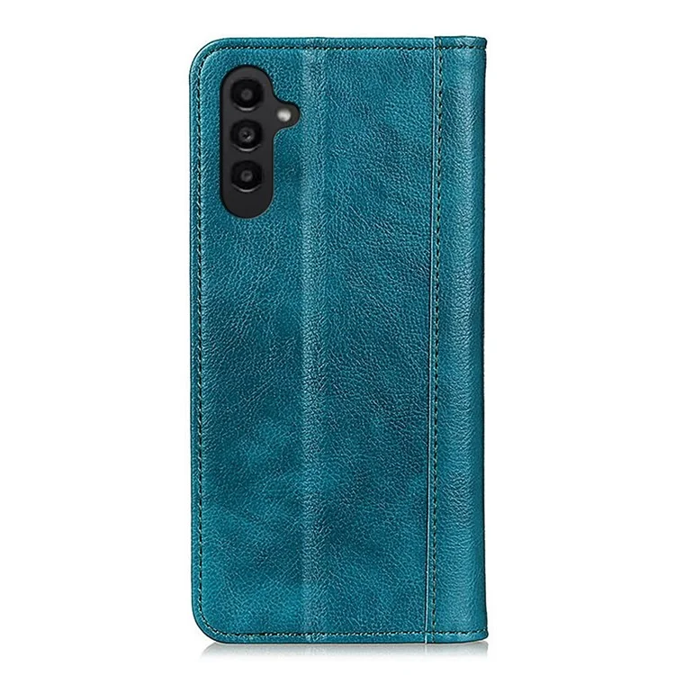 Anti-fall Phone Case For Samsung Galaxy A14 5G / A14 4G , Split Leather Cell Phone Cover with Stand - Green
