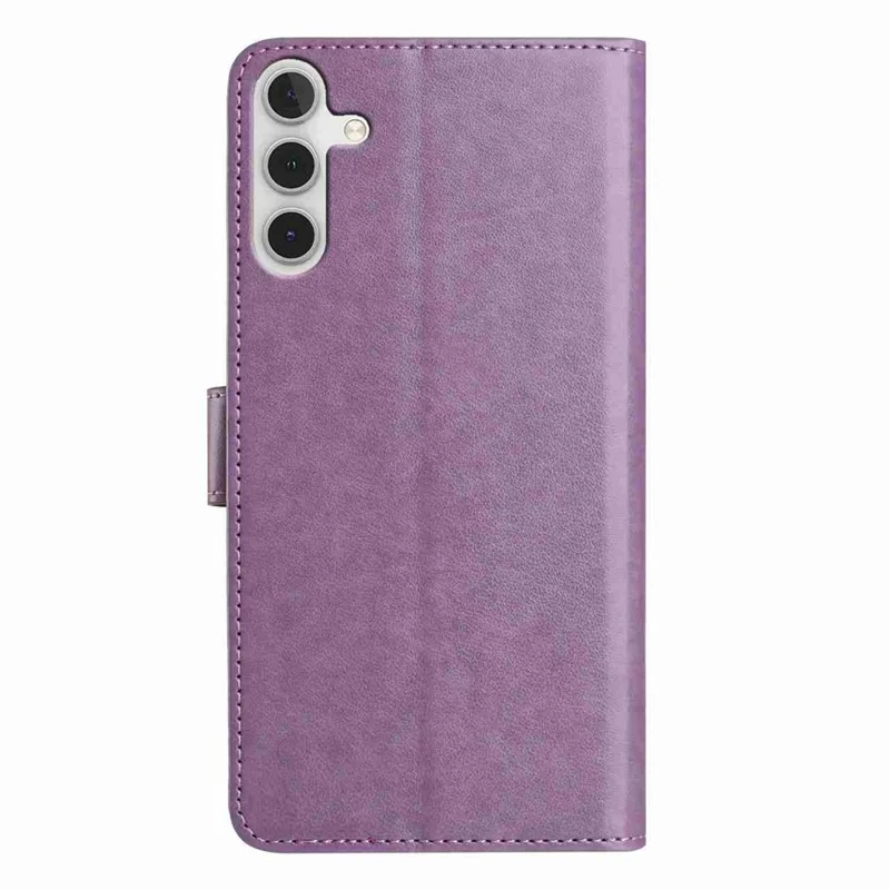 For Samsung Galaxy S25 FE Wallet Phone Case Stand PU Leather Folio Flip Cover with 8 Card Slot - Purple