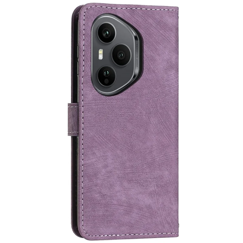 Stand Case for Honor 400 Pro 5G (Global) Imprinted Lines Leather Phone Cover - Purple