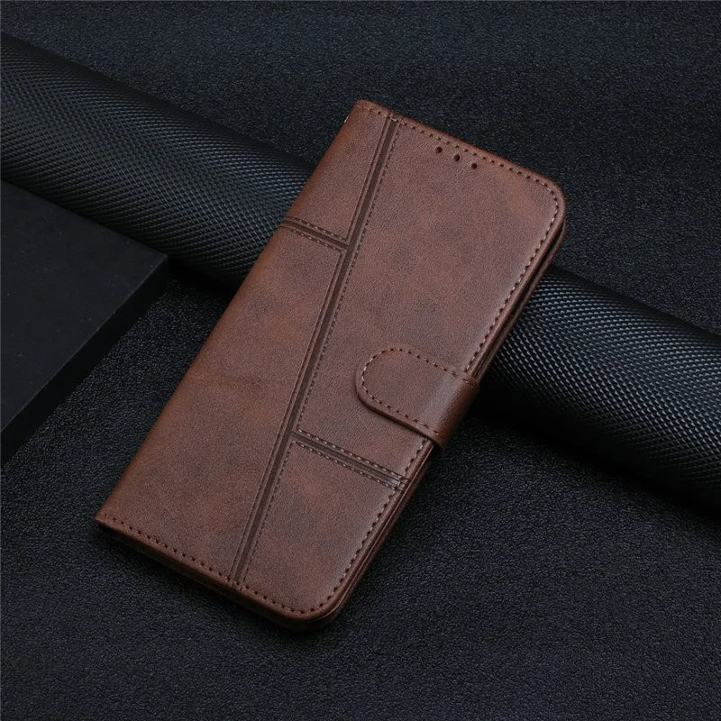 Leather Phone Case for Honor 400 Pro 5G (Global) Stand Wallet Flip Cover with Strap - Brown
