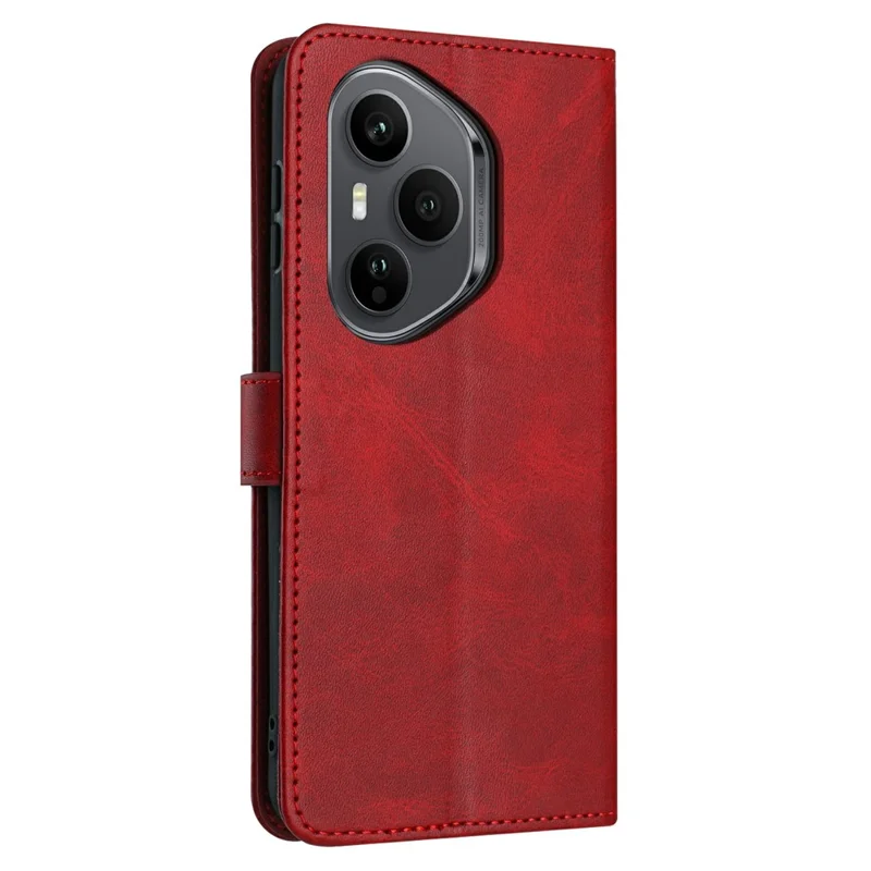 Cover Flip Stand per For Honor 400 Pro 5G (Globale) in Pelle PU con Portafoglio, Texture di Vitello - Rosso