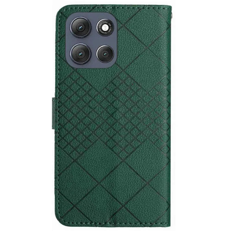 Für Motorola Moto G86 5G Hülle Geldbörse Geprägtes PU-Leder Flip Folio Handyhülle - Grün