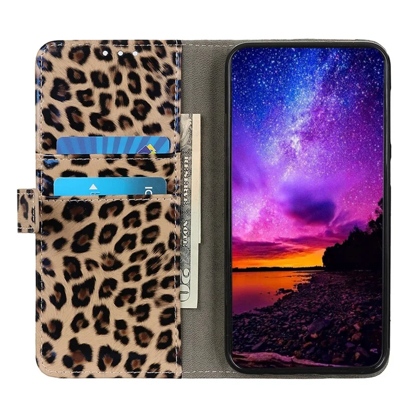For Samsung Galaxy A14 5G / A14 4G Leopard Pattern Flip Cover PU Leather Wallet Stand Magnetic Protective Phone Case