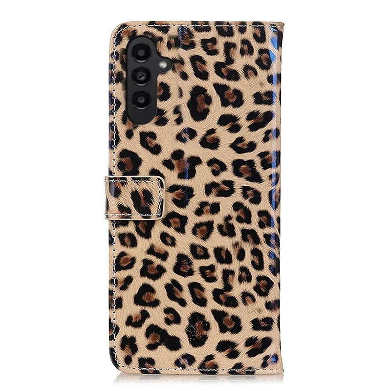 For Samsung Galaxy A14 5G / A14 4G Leopard Pattern Flip Cover PU Leather Wallet Stand Magnetic Protective Phone Case