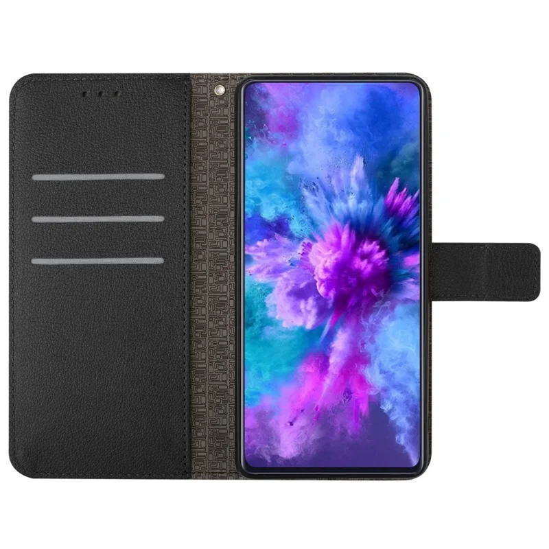 Per Motorola Edge 60 Pro 5G Custodia Portafoglio Stampa in Pelle PU Flip Folio Cover - Nero