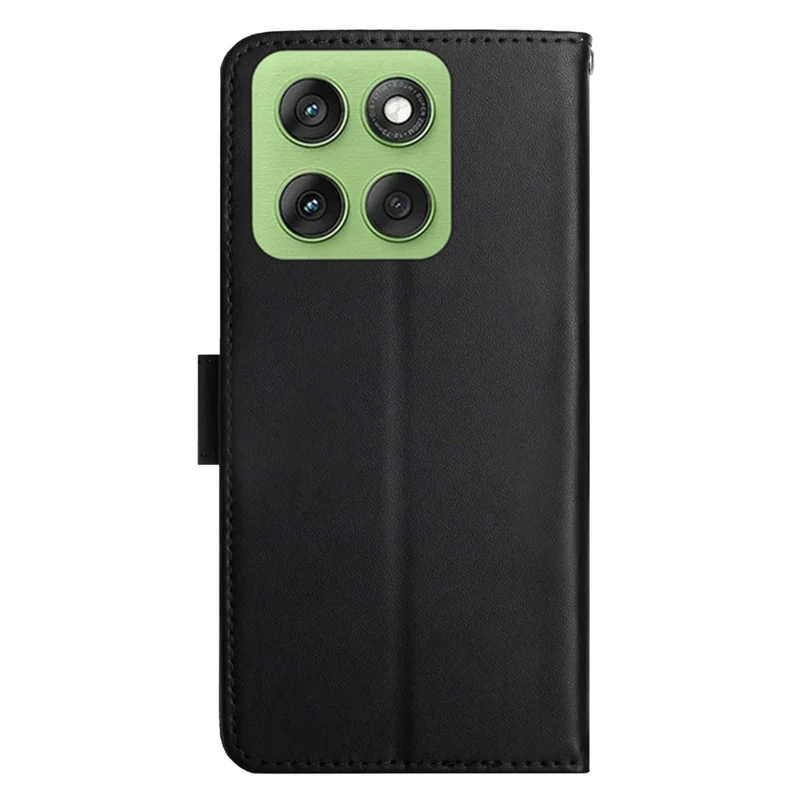 For Motorola Edge 60 Pro 5G Case Genuine Cow Leather Phone Cover Nappa Texture - Black