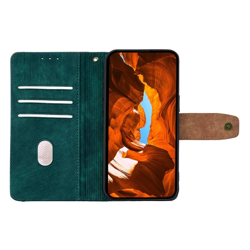 For Samsung Galaxy XCover7 Pro Case RFID Blocking Color Splicing PU Leather Wallet Phone Cover - Green