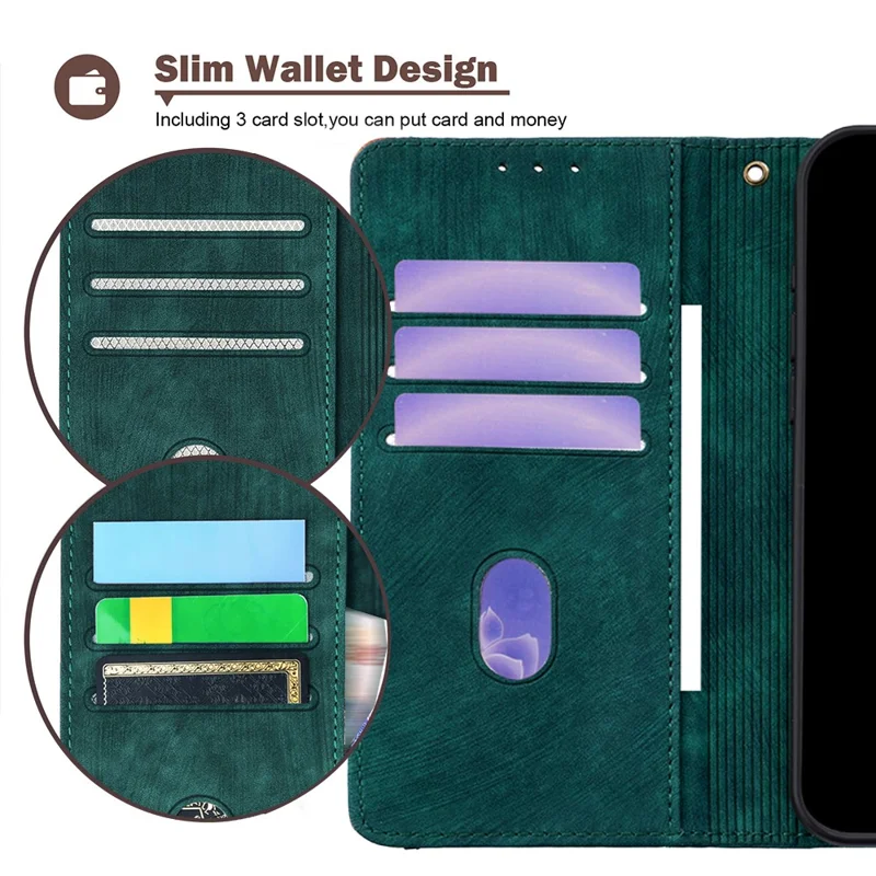 For Samsung Galaxy XCover7 Pro Case RFID Blocking Color Splicing PU Leather Wallet Phone Cover - Green