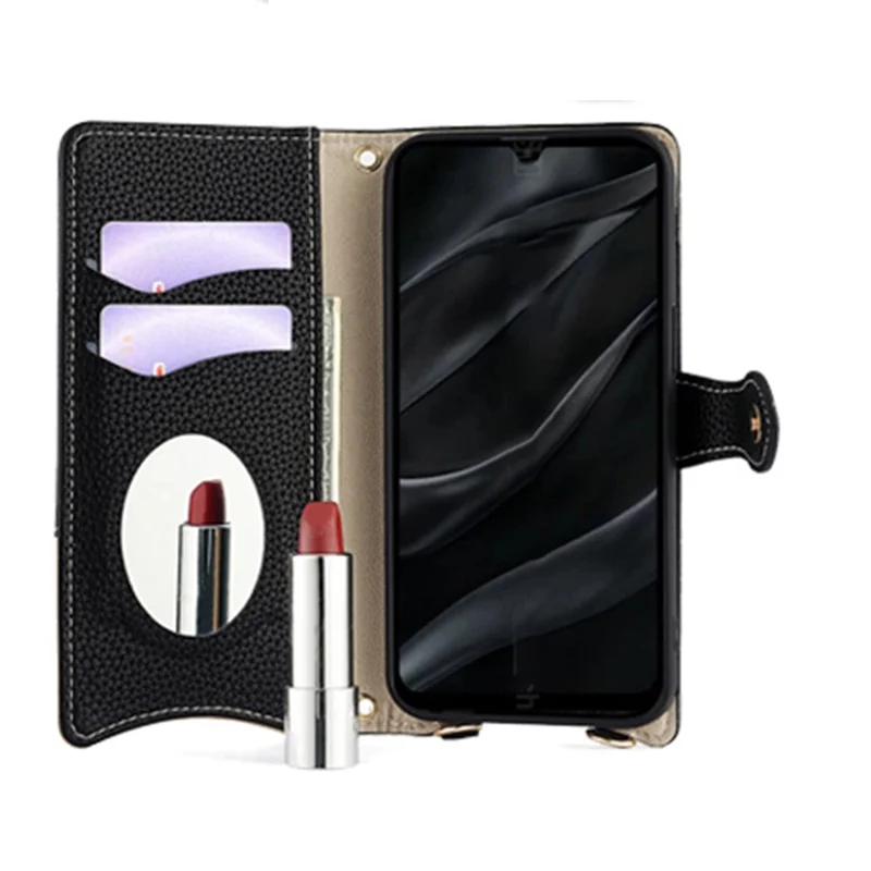 For Xiaomi Redmi A5 4G (171.7mm) Leather Case Wallet Stand Cover Irregular Tail Style with Chain Strap - Black