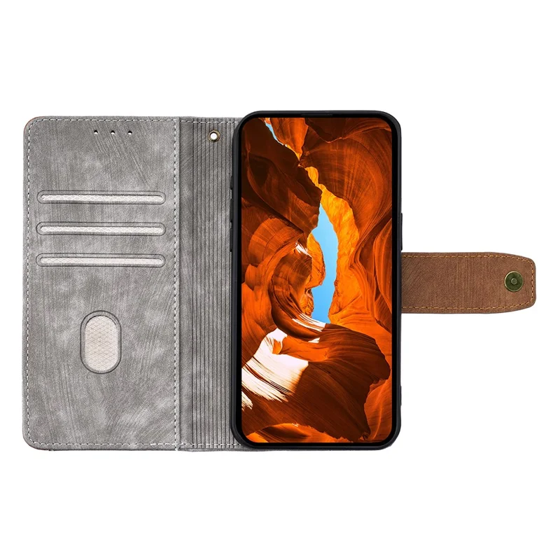 For Xiaomi Redmi A5 4G (171.7mm) Case RFID Blocking Color Splicing PU Leather Wallet Phone Cover - Grey