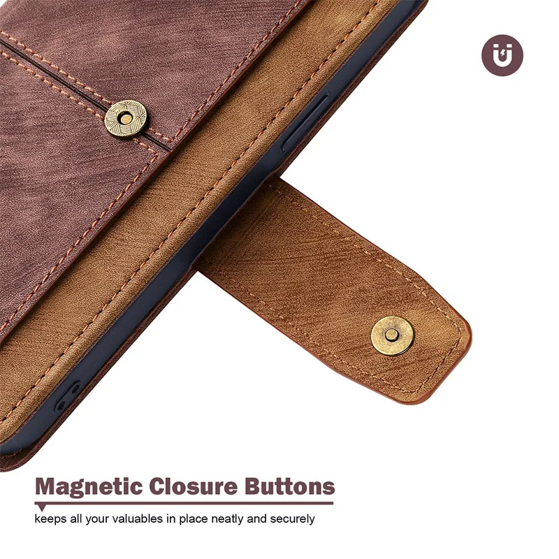 For Xiaomi 14 Ultra Case RFID Blocking Color Splicing PU Leather Wallet Phone Cover - Brown