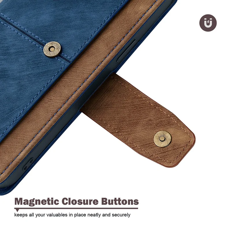 For Samsung Galaxy S23 Ultra Case RFID Blocking Color Splicing PU Leather Wallet Phone Cover - Blue