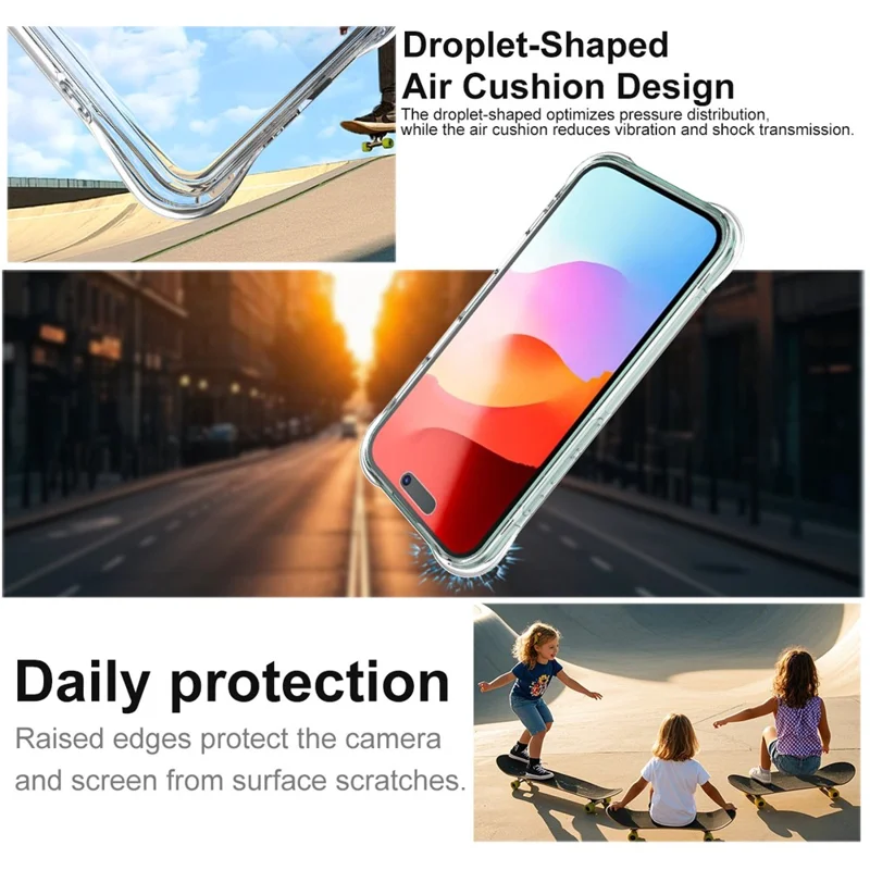 IMAK voor iPhone 17 hoesje TPU telefoonhoesje Airbag schokbestendige bescherming - Transparant