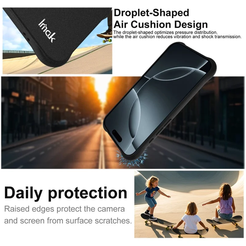 Funda IMAK para iPhone 17 Pro de TPU con Protección Antichoque por Airbag - Negro Mate