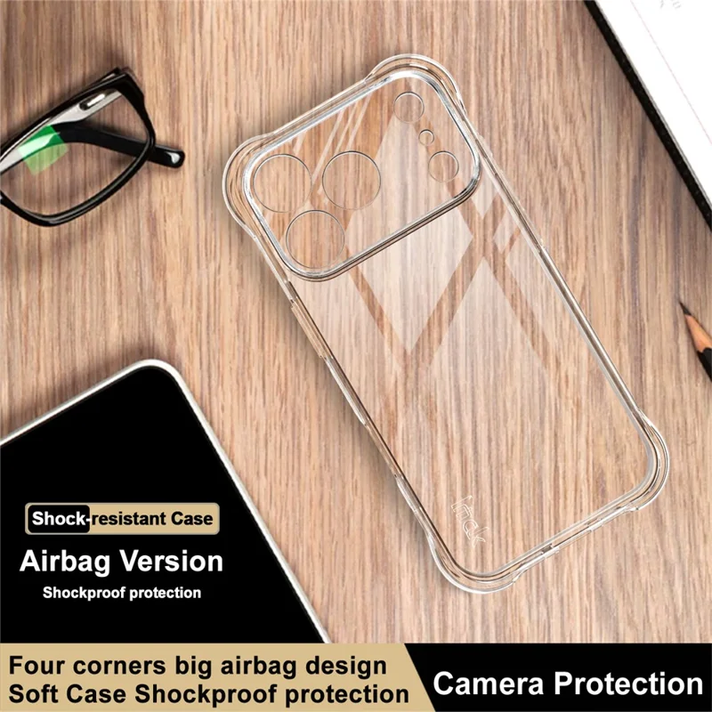 IMAK For iPhone 17 Pro Case TPU Phone Cover Airbag Shockproof Protection - Transparent