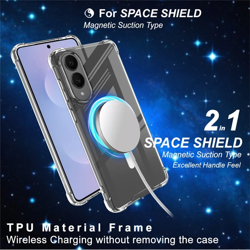 IMAK For Samsung Galaxy S25 Edge Case Compatible with MagSafe Shockproof PC TPU Clear Phone Cover