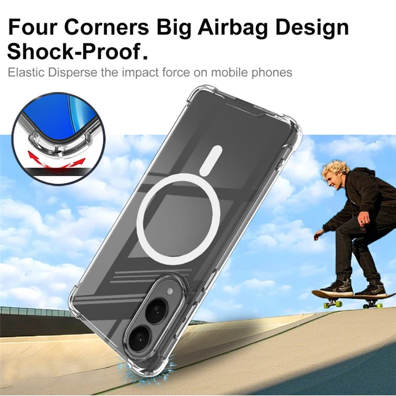 IMAK For Samsung Galaxy S25 Edge Case Compatible with MagSafe Shockproof PC TPU Clear Phone Cover