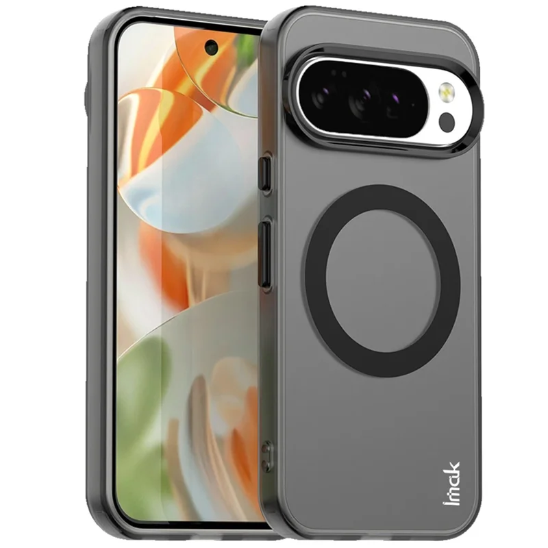 Capa IMAK para Google Pixel 10 Pro XL Compatível com MagSafe, Cor Candy, Antiderrapante, TPU + PET - Preto